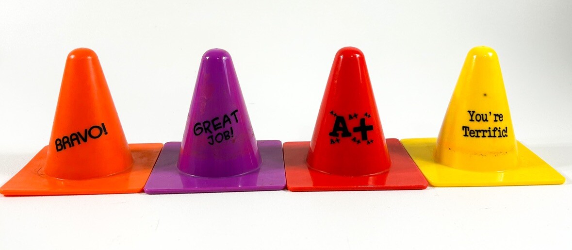 Motivational Cones Road Block BRAVO YOU’RE TERRIFIC A+  GREAT JOB School Class