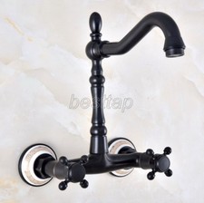 Black Oil Rubbed Brass Wall Mount Bar Kitchen Bathroom Swivel Faucet Tap snf873