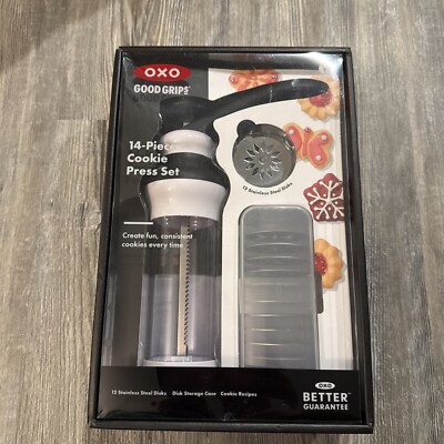 OXO Good Grips 12-Piece Cookie Press Set w/12 Stainless Steel Disks -
