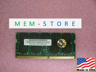 32GB DDR4-2666 ECC SOD RAM Precision 7520 Black Mobile Intel Xeon E3 Compatible