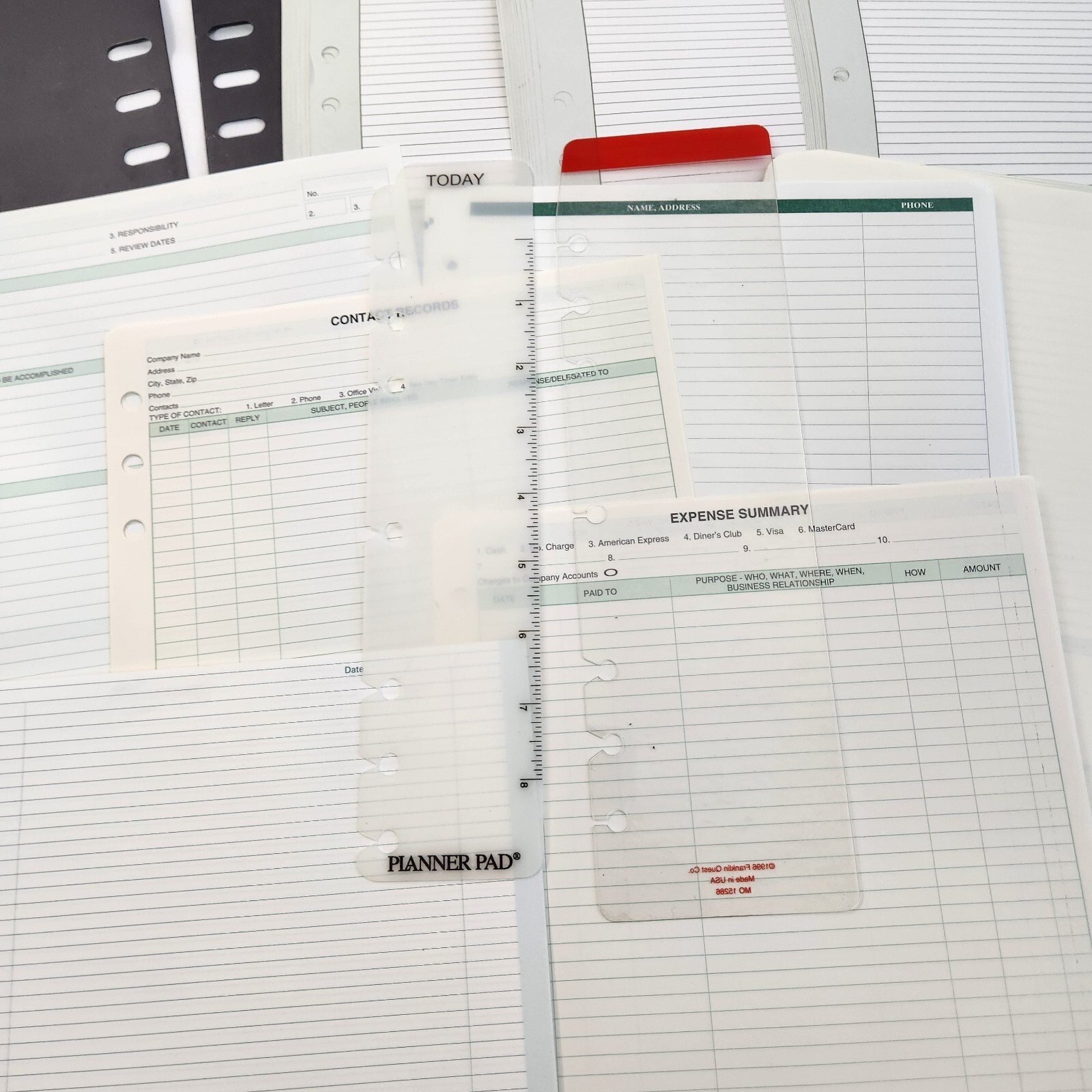 Franklin Covey Monarch Planner Refill Pages Paper End Board Lined Blank