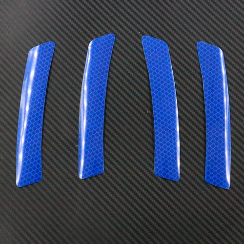 Blue 4Pcs Super Car Wheel Eyebrows Reflective Sticker Warning Sign - Picture 1 of 3