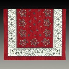 mediterrane Tischdecke dunkles Rot mit Oliven , 235x140 100% Baumwolle NEU