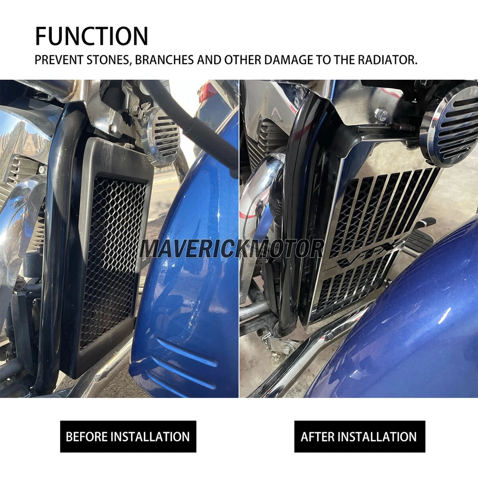 Protector de rejilla de cubierta de radiador calavera para Honda VTX1300C 1300R 1300S 1300T 2003-2009 Foto 2 de 4