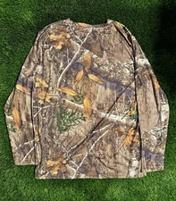 Realtree Shirt Mens Large Brown Camo Polyester Long Sleeve Staghorn Creek