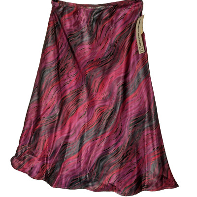 Star City Clothing M Stretch Satin Polyester Knee Length Vintage Y2K Pink Black