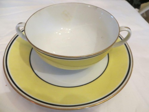 A. Raynaud et cie Limoges France Ceralene 'Directorie" Bullion Soup With Saucer - Picture 7 of 8
