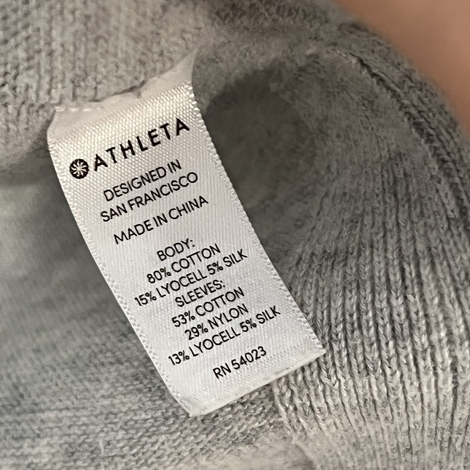 Athleta Gray Crew neck Split Open Back Pullover S… - image 5
