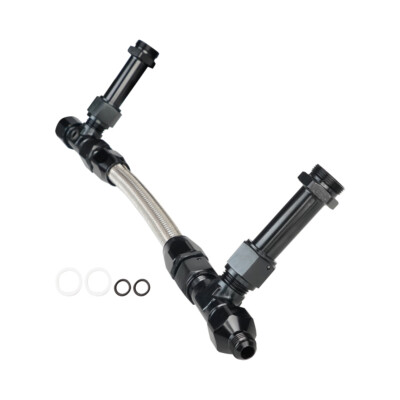 Holley Carburetor Fuel Line 4150 4160 Quickfuel AED Dual Feed Braided Silver - Foto 4