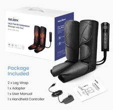 SEJOY Leg Massager Machine Heat Air Compression Circulation Relaxation Foot Calf