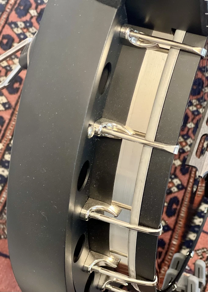 Left-handed Deering Goodtime Blackgrass Special 5-string banjo with free case - Image 3 of 4