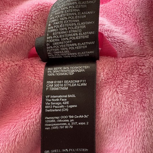 The North Face Girls Jacket S 7/8 Hot Pink Fleece Lined Full Zip Jacket - Picture 11 of 13