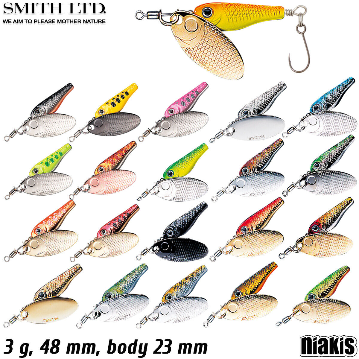 Smith Niakis 3 g Trout Spinner Assorted Colors
