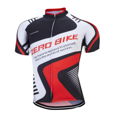 ZEROBIKE Herren Sommer Atmungsaktiv Radfahren Fahrradtrikot Radtrikot Rot