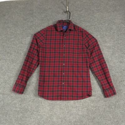 Apt 9 Shirt Mens Small Red Blue Flannel Outdoor Long Sleeve Button Up Collared