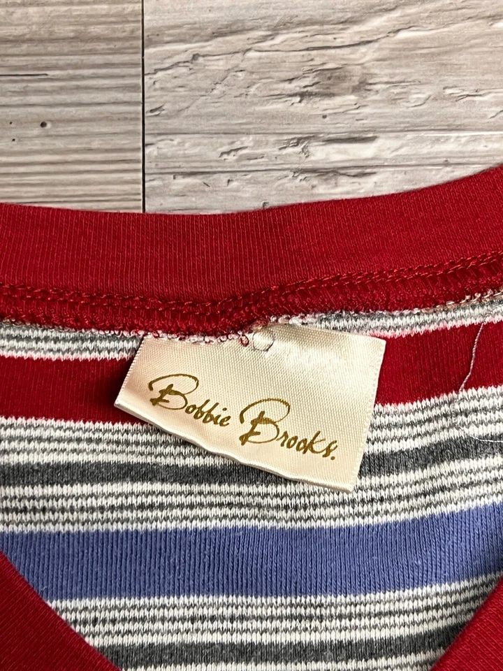 Camiseta Vintage Bobbie Brooks Rayas Grunge Lite Midriff Cuadrada Manga Corta Años 90 Foto 3 de 4