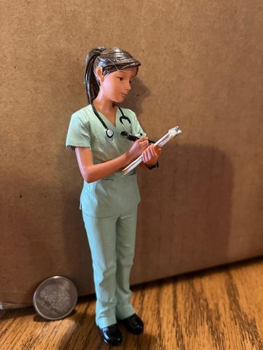 Dollhouse Miniature Doll Girl Nurse Figurine 1:12 inch scale A107 Dollys Gallery - Picture 2 of 4