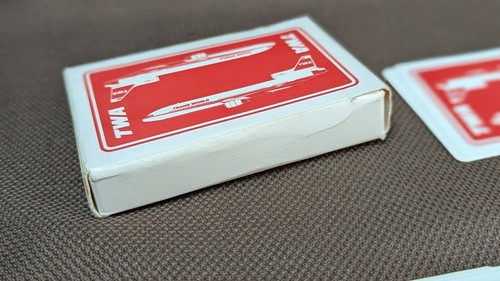Vintage TWA / TRANS WORLD AIRLINES Deck of Playing Cards Complete in Box - Picture 7 of 7