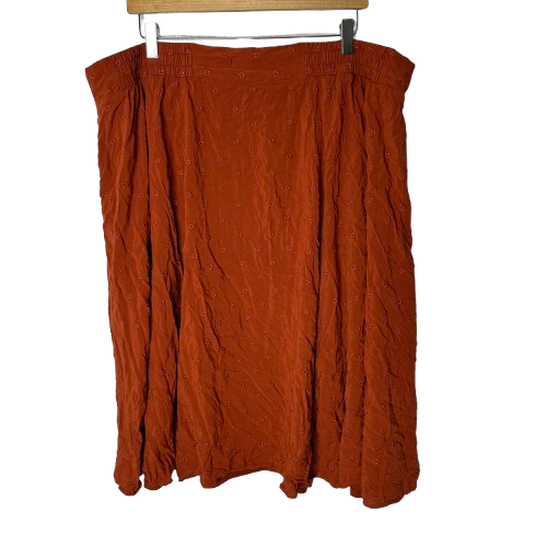 Torrid A-Line Skirt Womens Sz 3 3X Orange Floral Embroidered Pull On Flowy Short - Picture 2 of 12