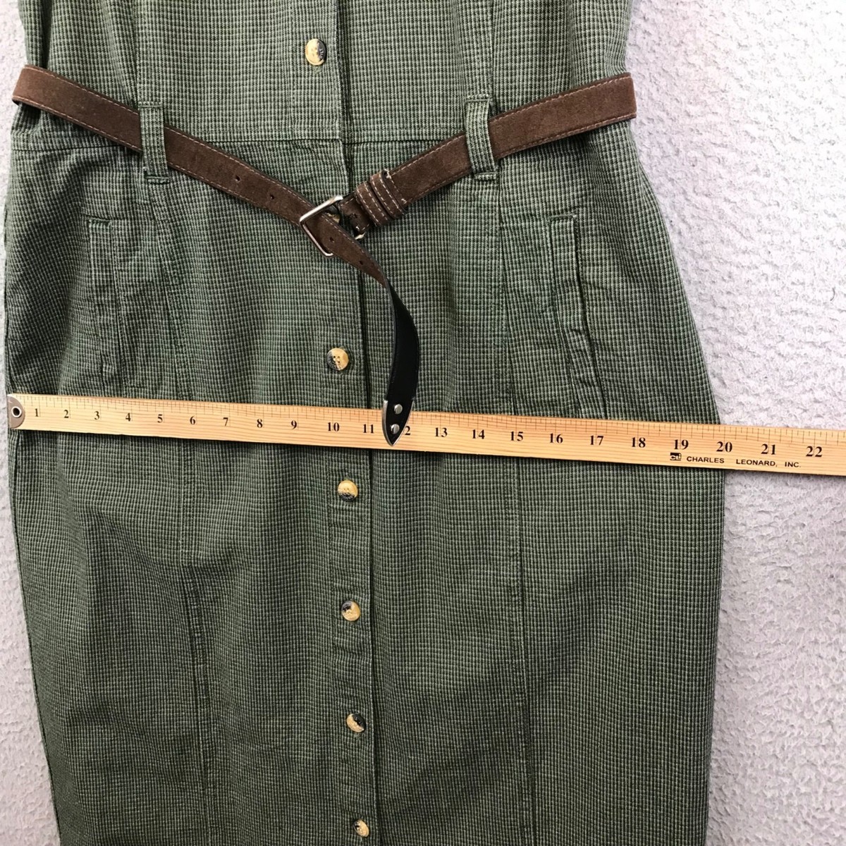 slim fit dress slacks Green Button Down Kate Middleton Short Dress – Mislish main image 0