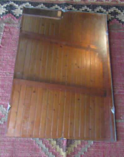 Vintage Art Deco 1940's Bevelled Glass Matted Rectangle Vanity Mirror  - Picture 1 of 9