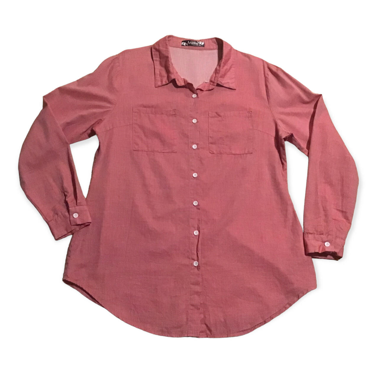 Argstar Women’s Long Sleeve Button Up Red / Rose Shirt Sz Large eBay