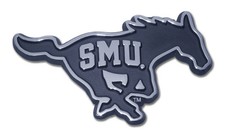 southern methodist mustangs shiny chrome SMU embossed auto car emblem usa made