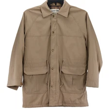 Grand Tier Mens Lined Khaki Canvas Hunting Jungle Vintage Jacket Full Zip Size S