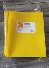 Plastic Pocket Folders with Prongs - 24 Pack, Yellow , 2 Pocket 3 Prong Folder