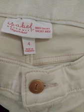 Isabel Maternity Size 4/27 Midi Beige Denim Shorts with Expandable Sides