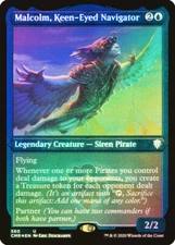 MTG FOIL Malcolm, Keen-Eyed Navigator Foil Etched  - Commander Legends #560