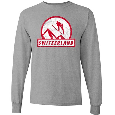 Ski Jumping Switzerland - Winter Sports Long Sleeve T-Shirt - Sport Grey