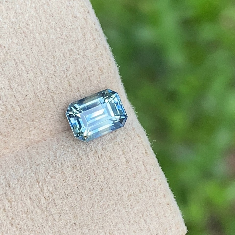 100 NATURAL ANTIQUE TEAL SAPPHIRE, 1.10 CTS , HEATED WELL OCTAGON CUT