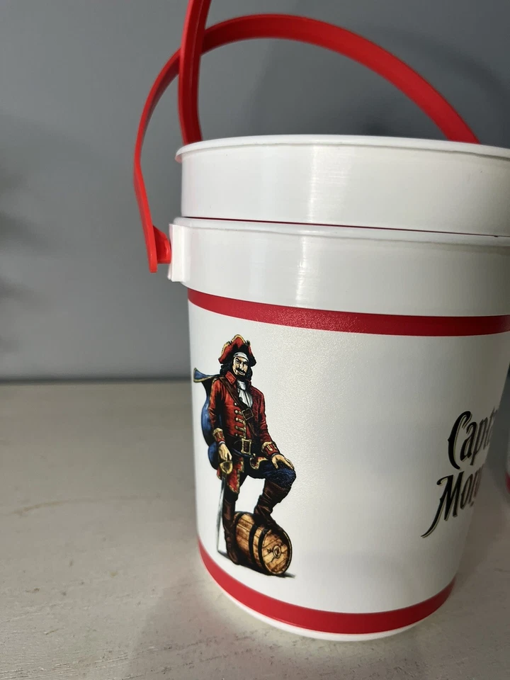 Mini cubos de plástico Captain Morgan de 5 pulgadas con asas juego de 4 piscina de playa para fiesta Foto 2 de 4
