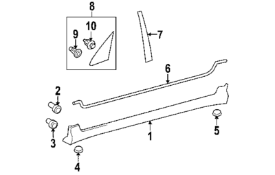 TOYOTA 6011712010 GENUINE OEM PILLAR COVER