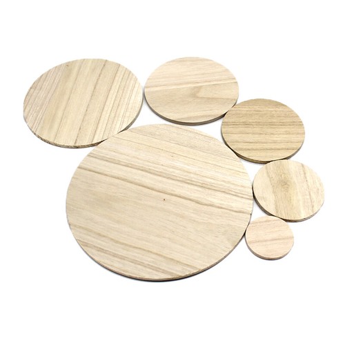 Round Wood Board Solid Disc Plate Φ 50mm to 200mm for DIY Model Thickness 5mm - Afbeelding 3 van 5