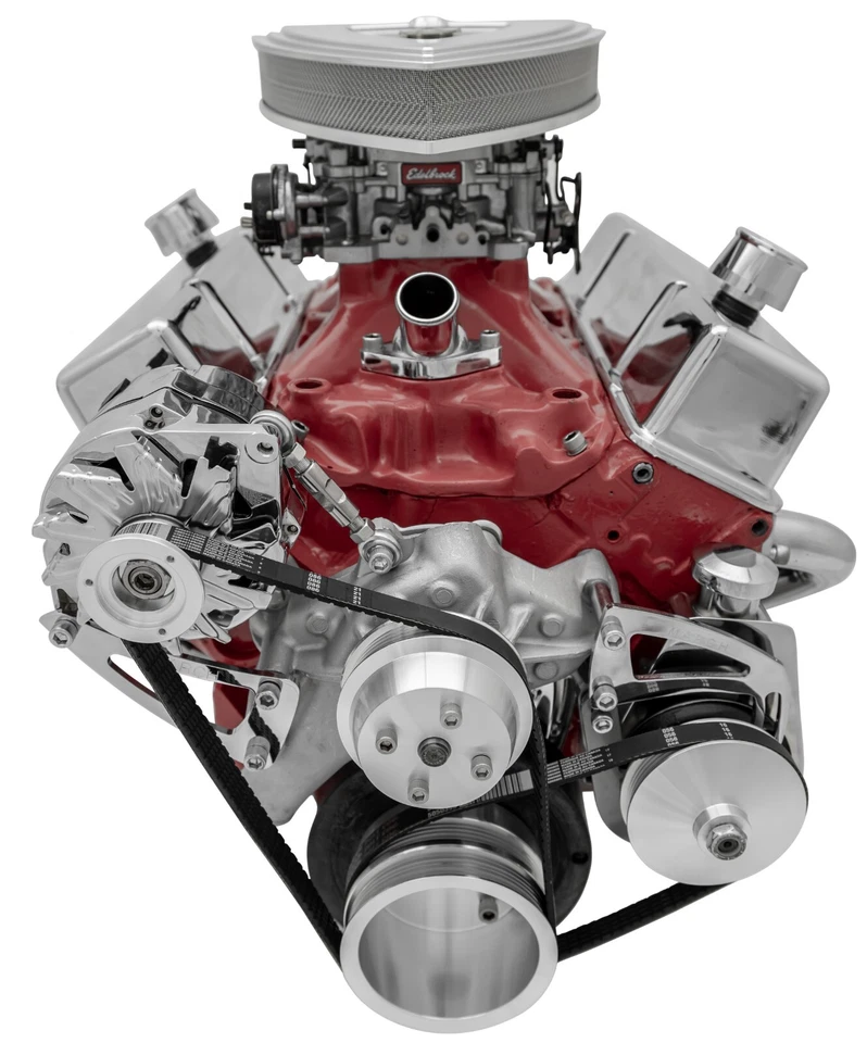 Bloque Pequeño Chevy Serpentine Conversión Nuevo Soporte de Acero Polea Billet SBC 350 Foto 3 de 4