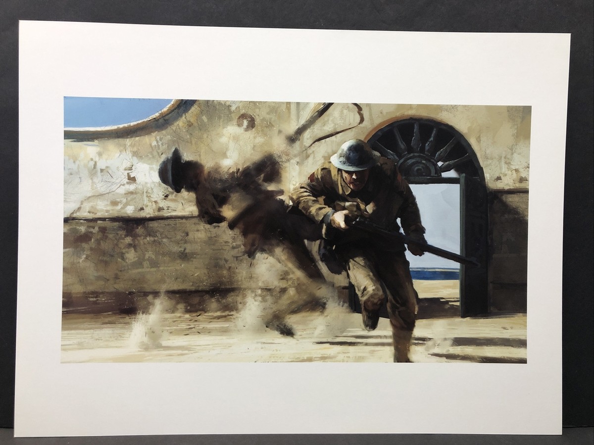 Battlefield 1 Video Game Illustrated Poster Print 12x16 Robert