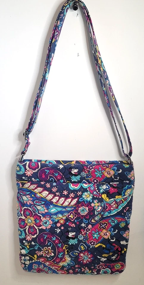 Disney Vera Bradley Triple Zip Hipster in Sensational Six Paisley 11 x 12" Used - Image 2 of 4