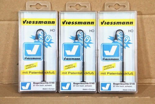 VIESSMANN 60140 HO 3x87mm PLATAFORMA NEGRA FAROLA POSTE encendido | Zustand: New