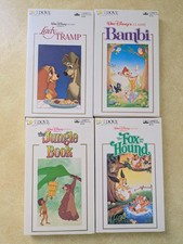 Lot of 4 Dove Audio Disney Cassettes Bambi Jungle Book Lady Tramp Fox Hound