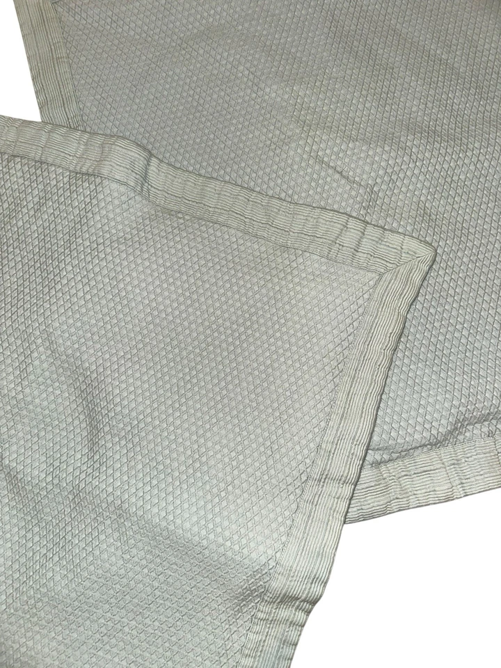 2 Peacock Alley Luxury Mint Blue Cotton Textured Pillow Shams, Pair - Image 2 of 4