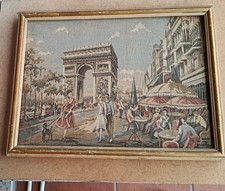 Quadro antico su tela 30x40 con l'arco di trionfo di Parigi