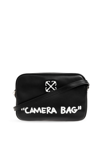 OFF WHITE Jitney Medium Black Leather Shoulder Bag New