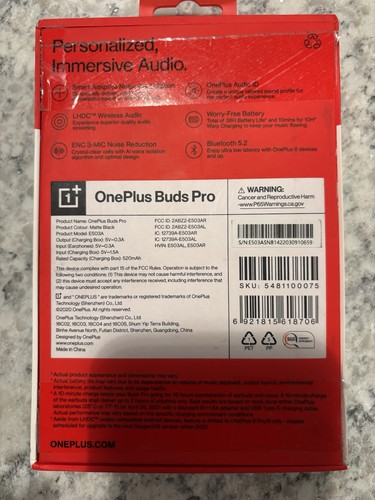 OnePlus Buds Pro Wireless Earbuds with Charging Case (Matte Black) In Box NICE - Photo 7 sur 7
