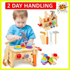 Kids Tool Set - 29 PCS Wooden Toddler Tool with Box, Montessori STEM Educatio...