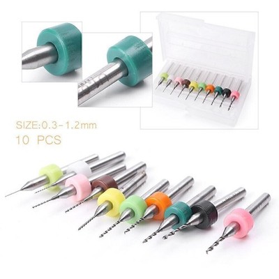 10PCS 0,3 ~ 1,2 mm PCB Leiterplatte Hartmetall CNC Mini Micro Bohrwerkzeuge Kit