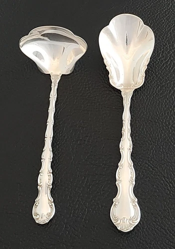 Gorham Strasbourg Sterling Silver Cream Ladle & Sugar Shell Spoon - 70g