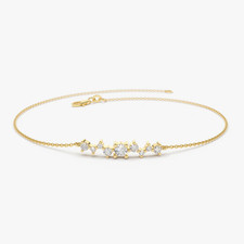 0.27 Ct Round Cut Lab Grown Diamond Women's Chain Bracelet 14ct Yellow Gold 7"