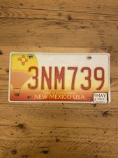 Vintage New Mexico Land of Enchantment US Car License Plate 3NM739